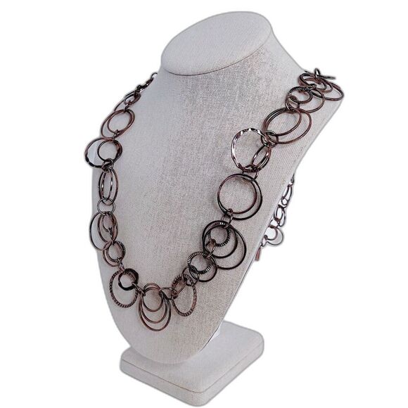 Daisy Fuentes Jewelry - y2k Vintage Daisy Fuentes Circle Necklace Rings Bronze